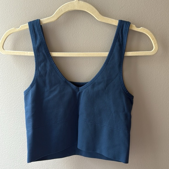 Athleta Blue Ribbed Top - Picture 2 of 4